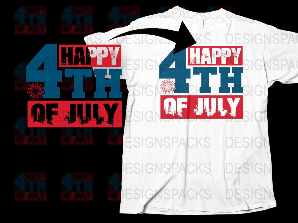 Patriotic 4th of July T-Shirt, American Flag Inspired Fireworks Design, Unisex White Tee for Independence Day Celebrations.