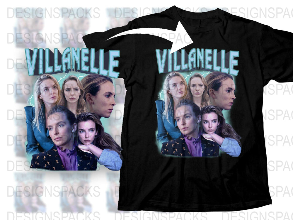 Villanelle T-Shirt, Killing Eve Fan Merch, Women's Graphic Tee, Multiple Faces Design, TV Show Apparel