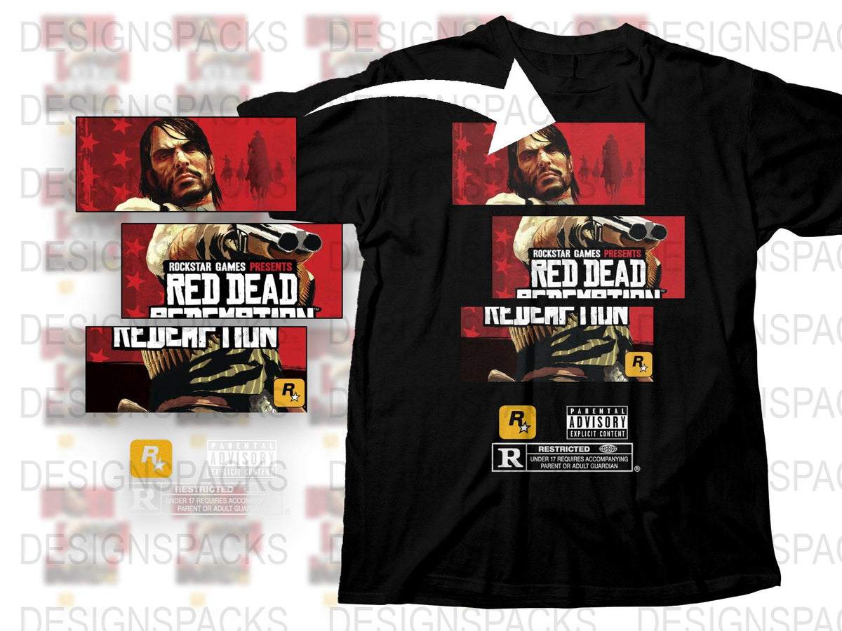 Red Dead Redemption T-Shirt, Vintage Video Game Merch, John Marston Graphic Tee, Men's Fashion