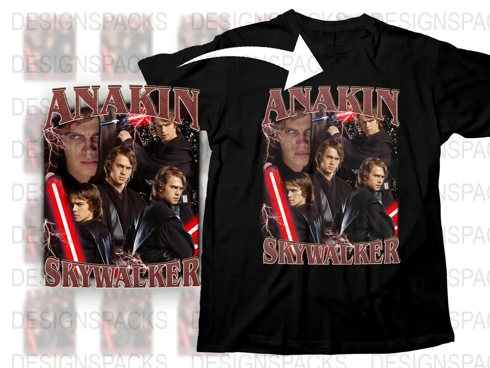 Anakin Skywalker T-Shirt, Star Wars Movie Graphic Tee, Jedi Red Lightsaber Design, Fan Gift Idea