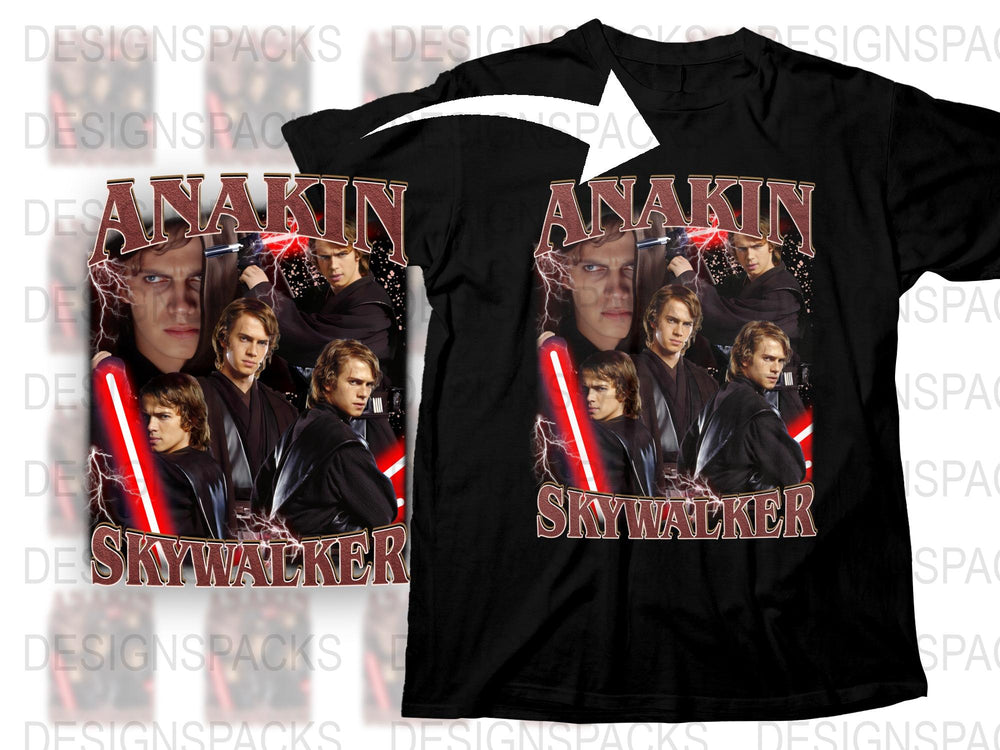 Anakin Skywalker T-Shirt, Star Wars Movie Graphic Tee, Jedi Red Lightsaber Design, Fan Gift Idea