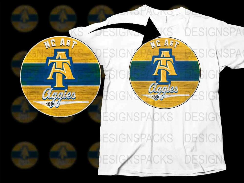 NC AandT Aggies T-Shirt, Vintage Logo College Apparel, University Fan Gear, Casual Unisex Tee