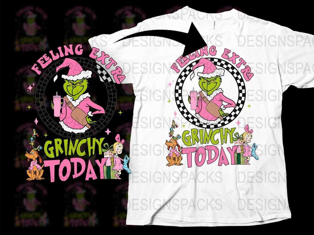 Grinch Themed T-Shirt Feeling Extra Grinchy Today, Funny Christmas Holiday Tee, Unisex Graphic Shirt