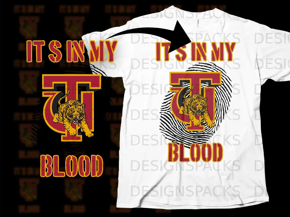 It's In My Blood Tiger T-Shirt Sports Apparel Top