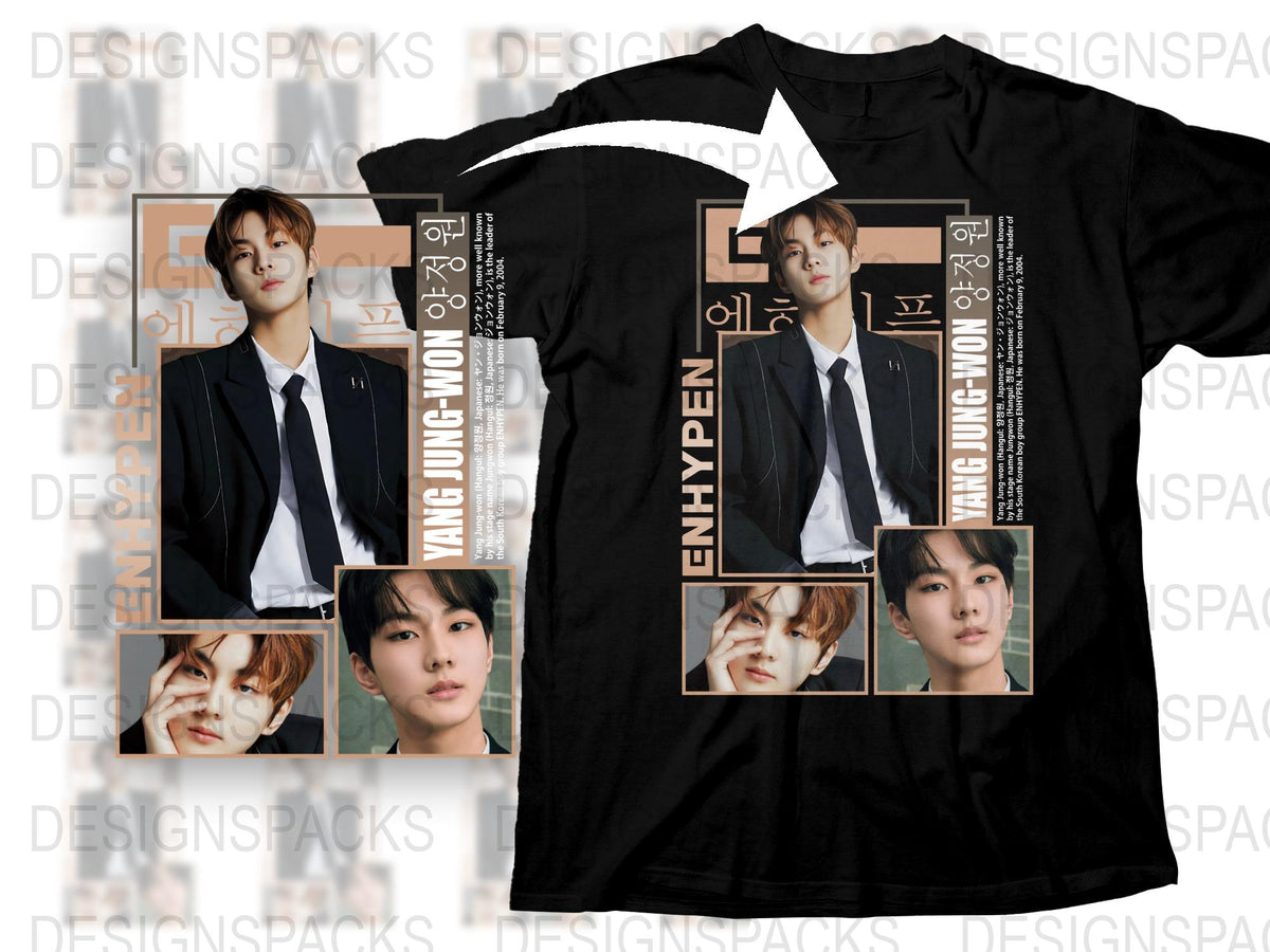 ENHYPEN Band T-Shirt, K-Pop Music Fan Merch, Unisex Black Graphic Tee, Korean Pop Idol Apparel