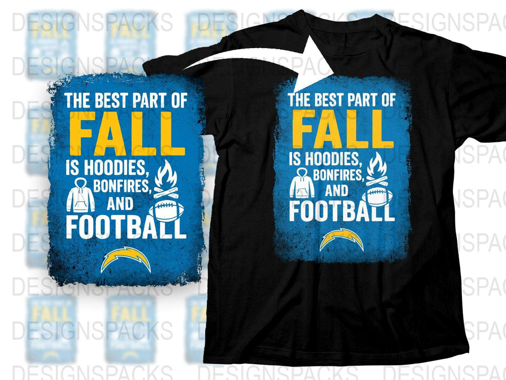 Fall Season Hoodie and T-Shirt Combo, Football and Bonfires Graphic Tee, Autumn Apparel