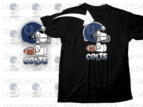 Snoopy Football Helmet Colts Team Character Graphic product type