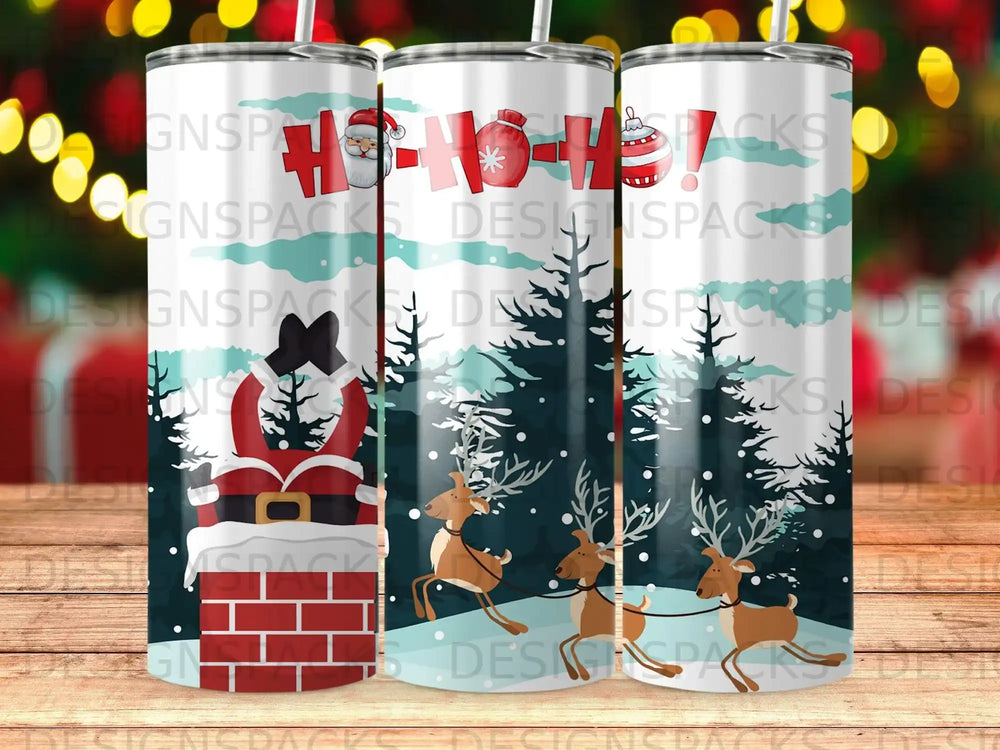 Santa Reindeer Sleigh Winter Forest Holiday HoHoHo product type