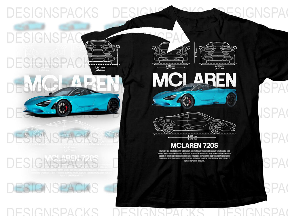 McLaren 720S Graphic T-Shirt, Sports Car Enthusiast Tee, Automotive Apparel, Racing Design, Gift for Car Lovers, Men's Fashion Shirt