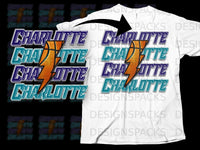 Load image into Gallery viewer, Charlotte Basketball Lightning Bolt Graphic T-Shirt
