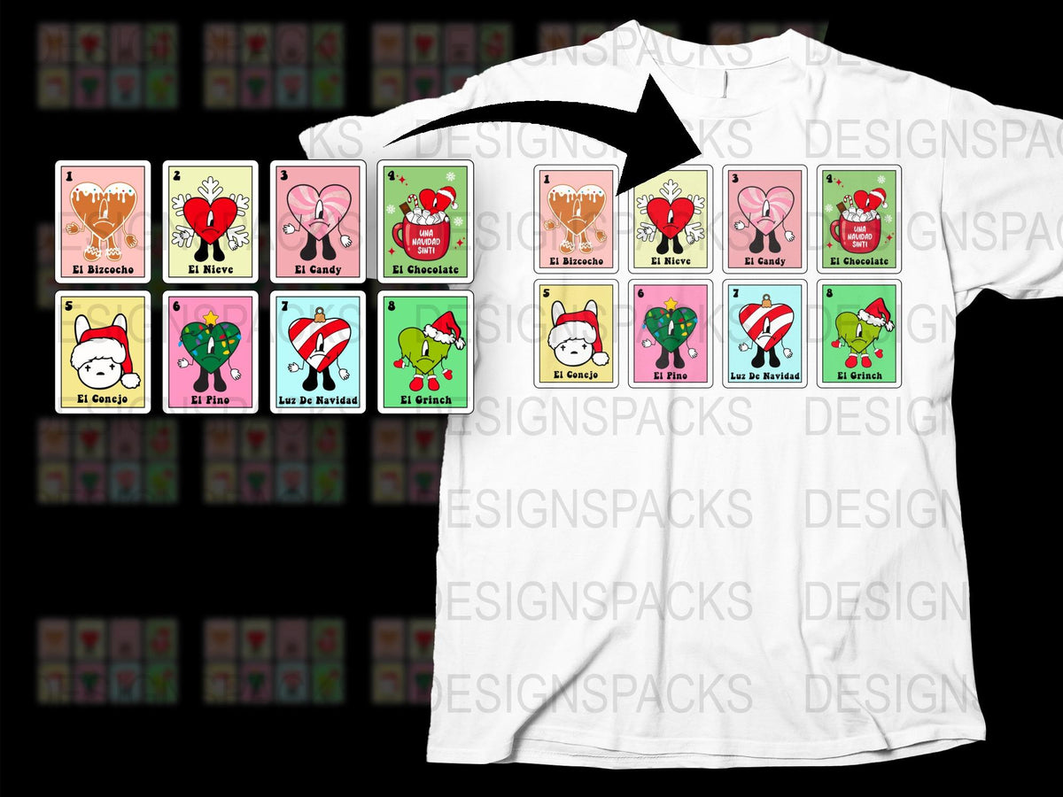 Cute Christmas Card Deck Design T-Shirt, Holiday Poker Game Night, Festive Graphic Tee, Unique Gift Idea