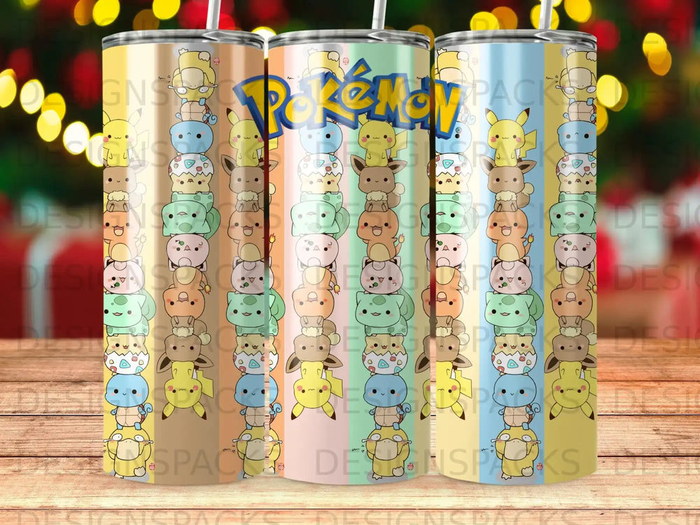 Pokémon Stacked Cute Characters Design Beverage Tumbler product type