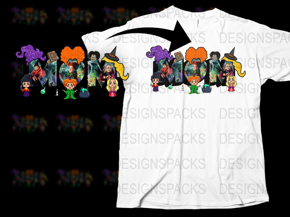 Halloween Witch Cartoon T-Shirt, Colorful Kids Witch Tee, Spooky Fun Apparel, Multiple Sizes Available