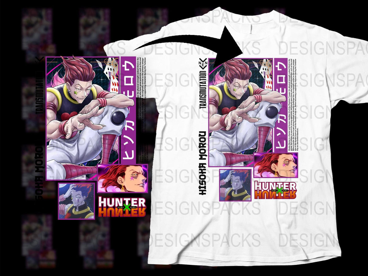 Hunter x Hunter Anime T-Shirt, Hisoka Morow Graphic Tee, Unisex Manga Shirt, Vibrant Full Print Design, Fans Gift