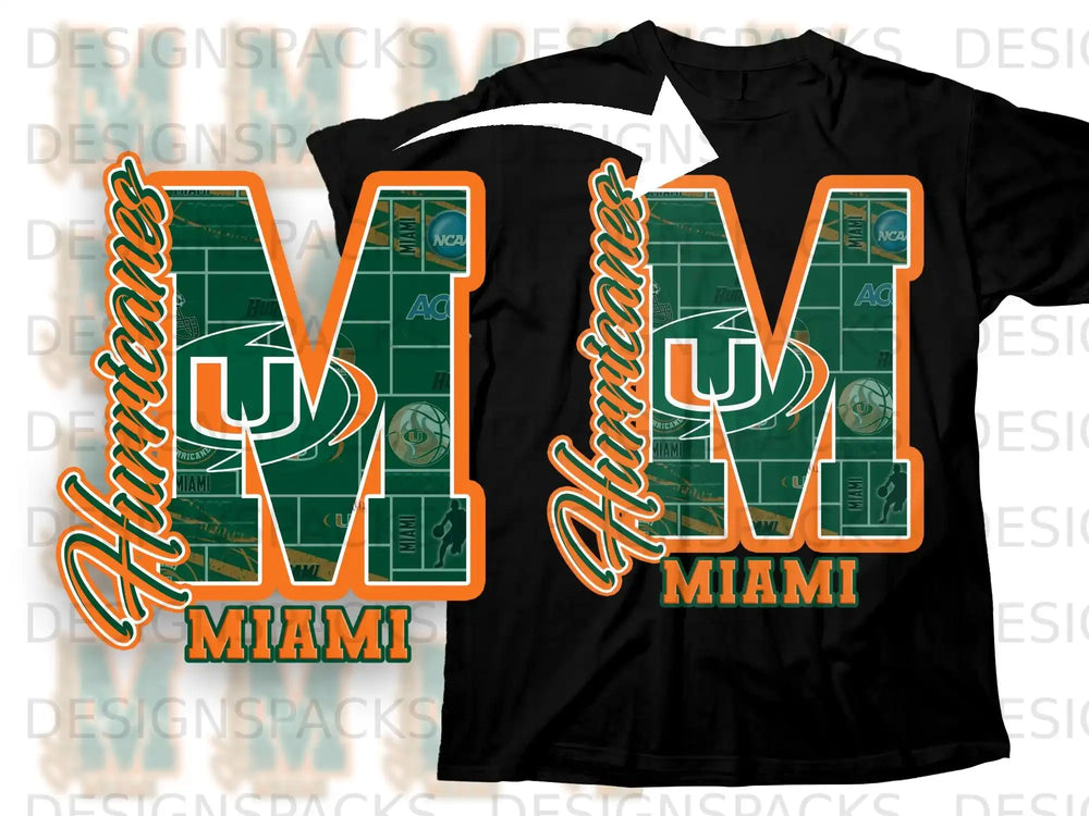 Miami Hurricanes Oversized Logo M Graphic Shirt