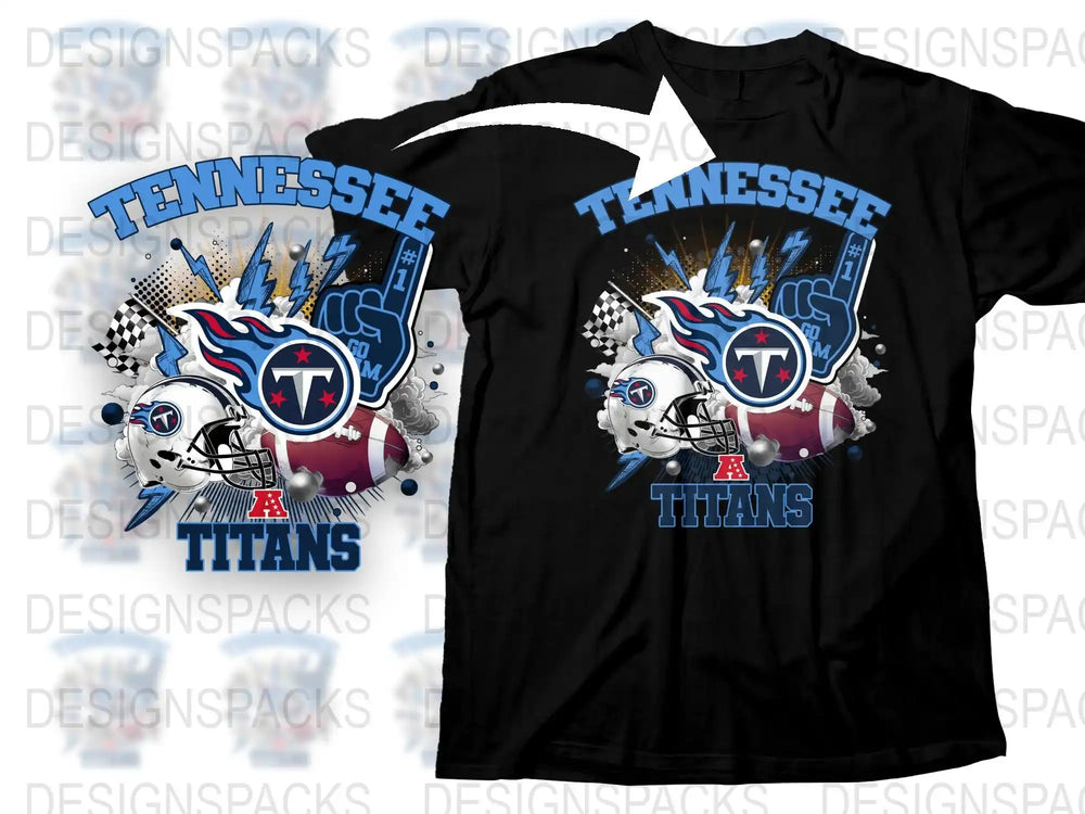 Tennessee Titans NFL Team Graphic T-Shirt, Black Cotton Tee, Sports Illustrated Football Apparel