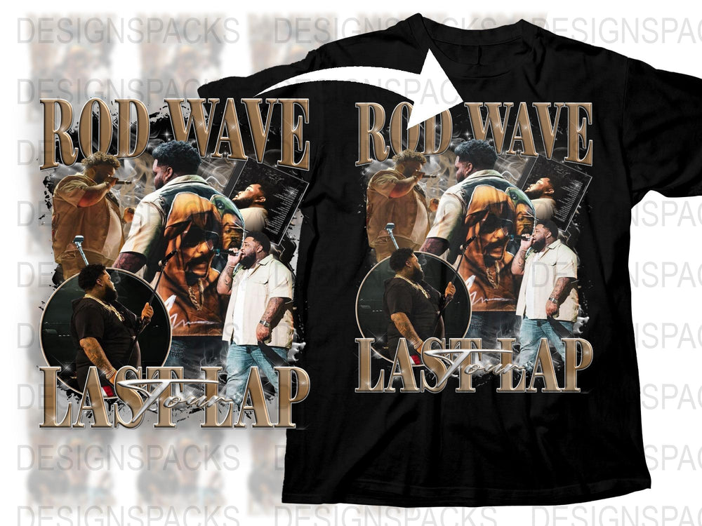 Rod Wave Last Lap Concert T-Shirt, Hip Hop Graphic Tee, Music Fan Apparel, Black Shirt with Artist Design, Trendy Urban Clothing