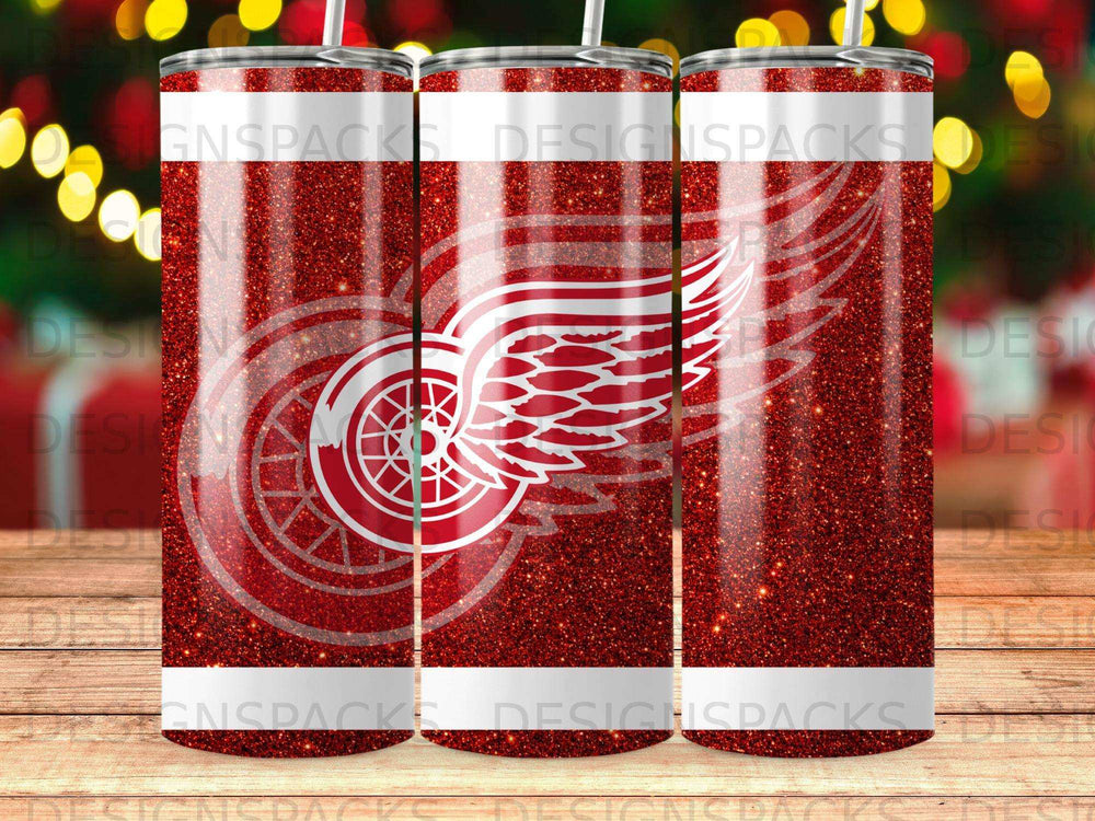 Red Wings Glitter Design Sparkle Tumbler product type