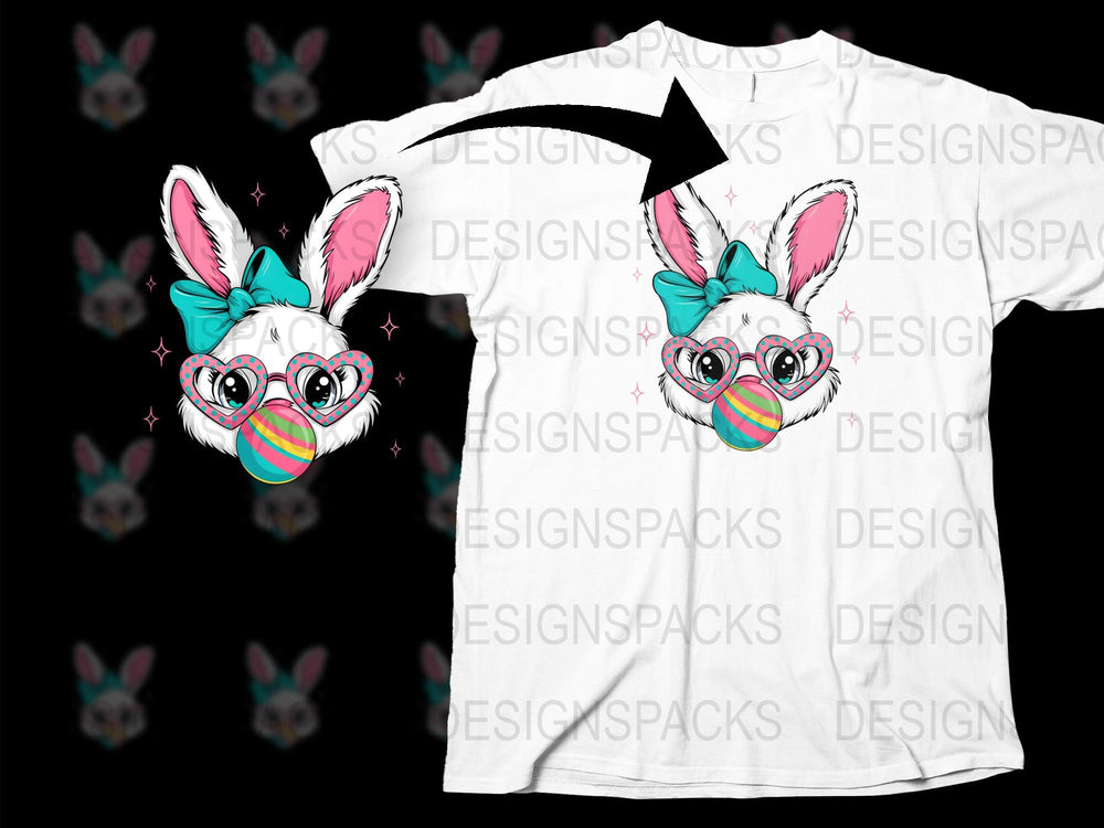 Cute Bunny Face Mask T-Shirt, Colorful Easter Rabbit Tee, Kids and Adults Sizes Available