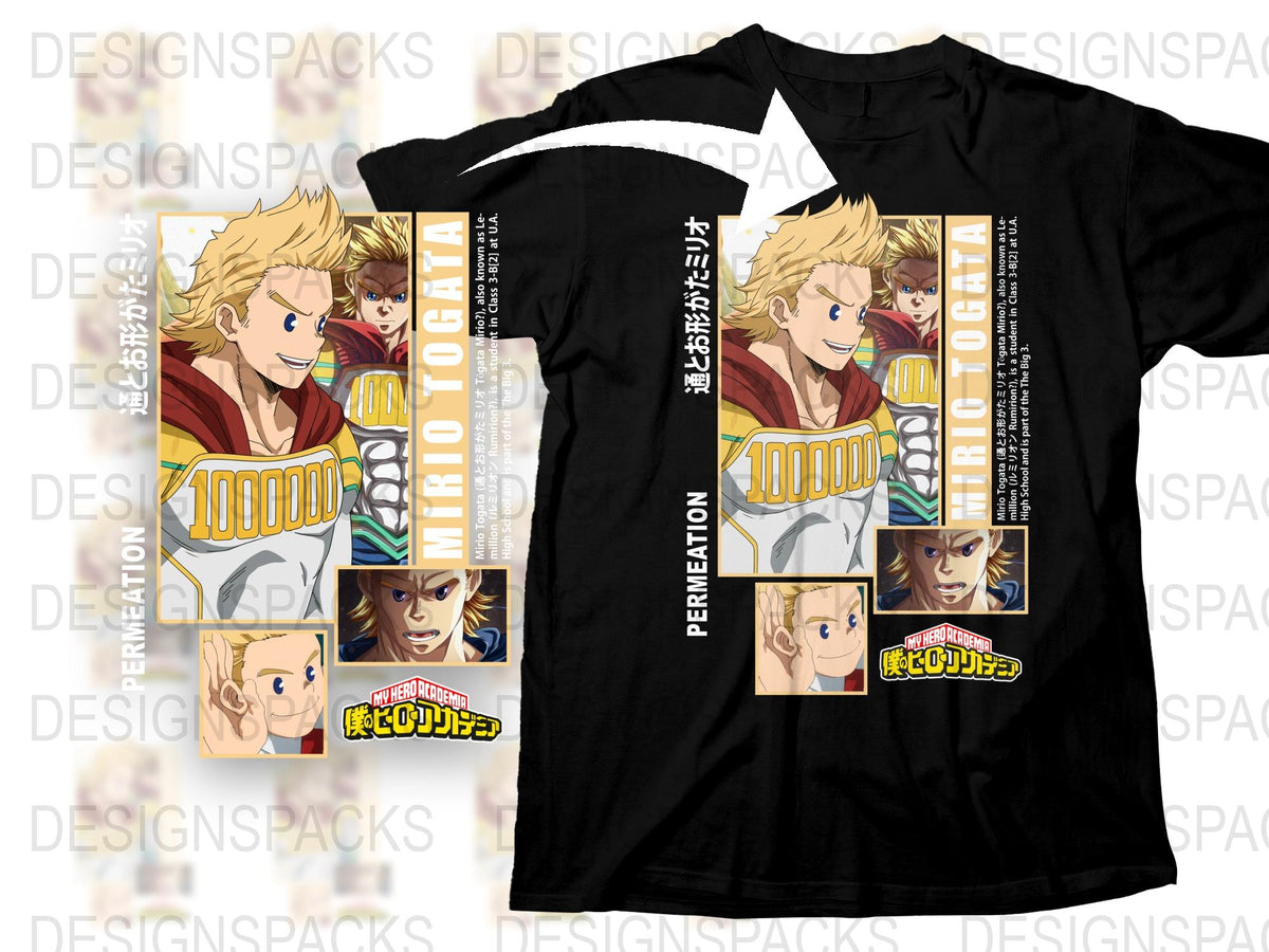 Anime Inspired T-Shirt, Mirio Togata Graphic Tee, Unisex Cotton Shirt, Manga Character Apparel, Casual Wear, Gift for Anime Fans