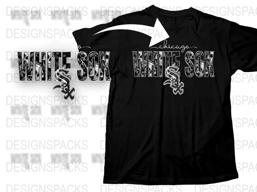 Chicago White Sox T-Shirt, Black and White Graphic Tee, Sports Fan Apparel, Unisex Baseball Shirt