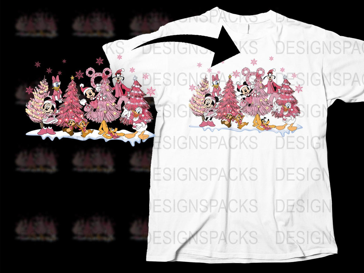 Disney Character Parade T-Shirt, Pink Minnie Daisy Tee, Kids and Adult Sizes, Family Trip Apparel