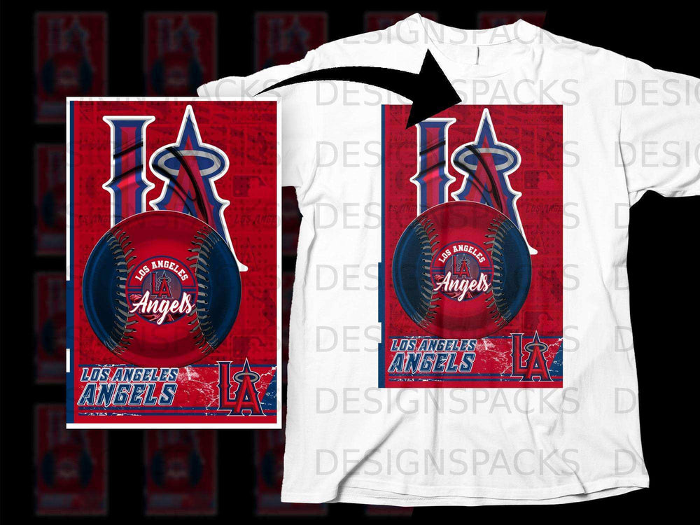 Los Angeles Angels Baseball Design Men's T-Shirt
