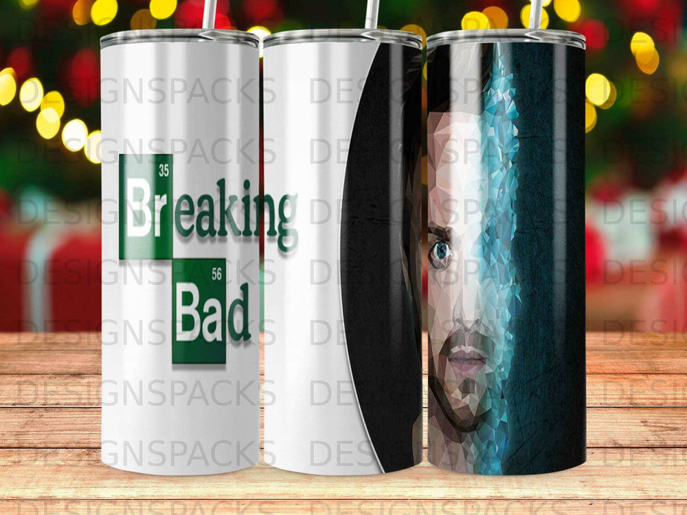 Breaking Bad tumbler with a portrait of Walter White.