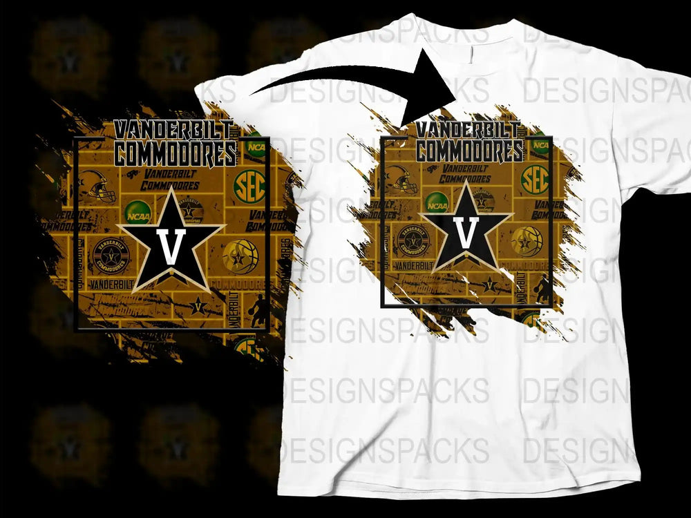 Vanderbilt Commodores T-Shirt, NCAA Sports College Football Fan Apparel, Unisex Graphic Tee