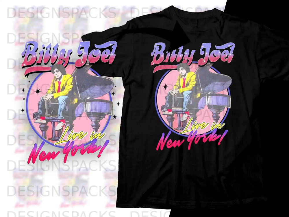 Billy Joel: Live in New York T-Shirt Png Digital Download
