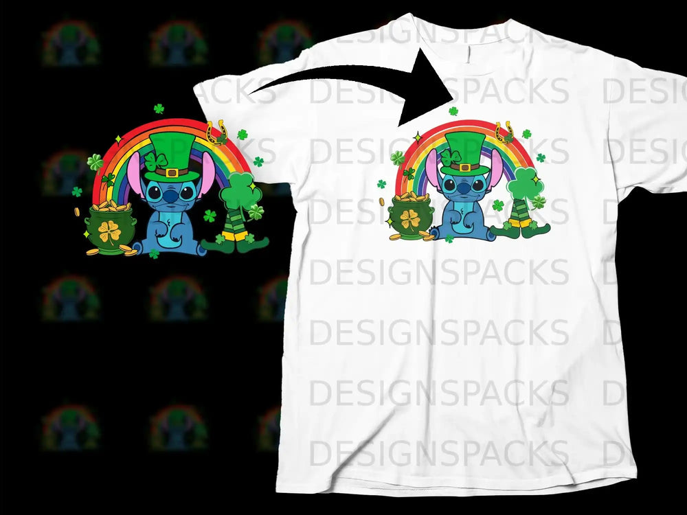 Stitch Leprechaun St Patricks Day Rainbow Pot Gold Clover product type