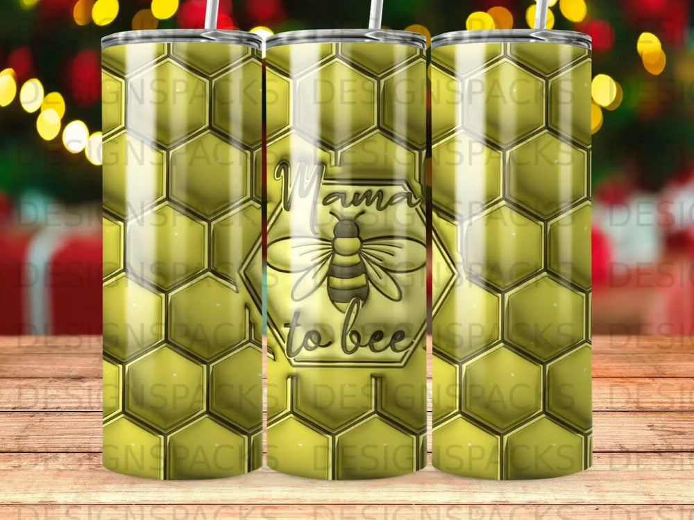 Mama To Bee Honeycomb Bee Yellow Design Tumbler product type
