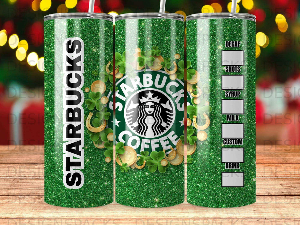 Starbucks Green Glitter Shamrocks Horseshoes Tumbler product type