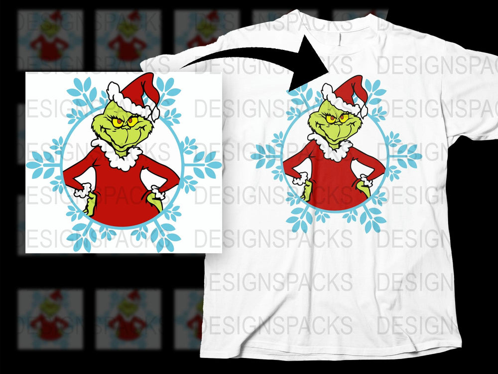 Festive Grinch Themed T-Shirt, Christmas Holiday Graphic Tee, Unisex Adult Clothing, Gift Idea