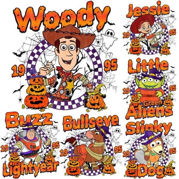 6 Halloween Cartoon kids Movie Designs Bundle PNG designspacks