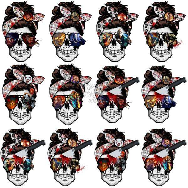 6 Halloween Horror Girl Designs Bundle Png