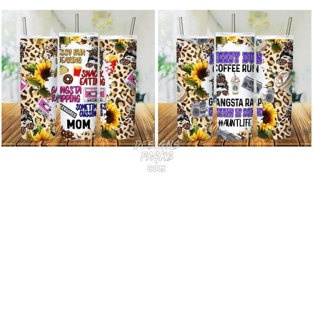 6 Messy Bun Leopard Tumbler Wrap Bundle Jpg