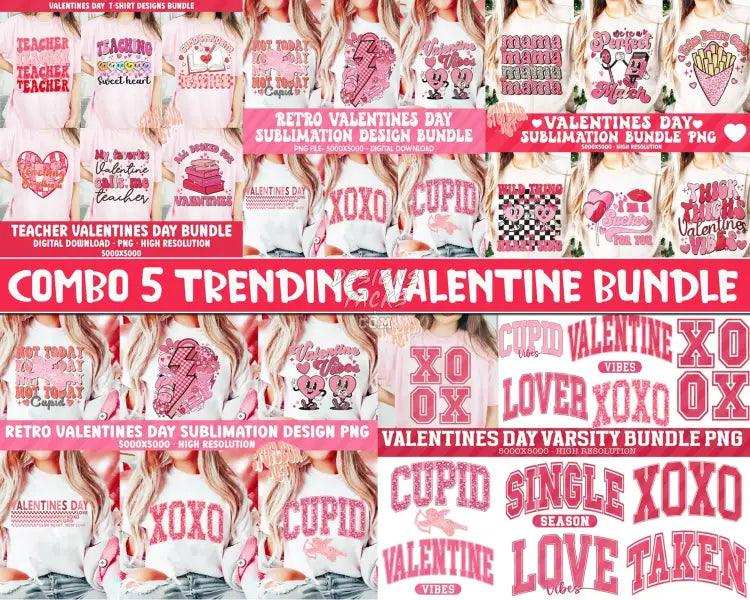 6 Mixed Mega Bundle Retro Valentine Designs Png