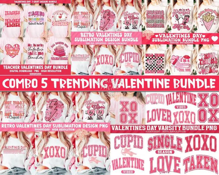 6 Mixed Mega Bundle Retro Valentine Designs Png