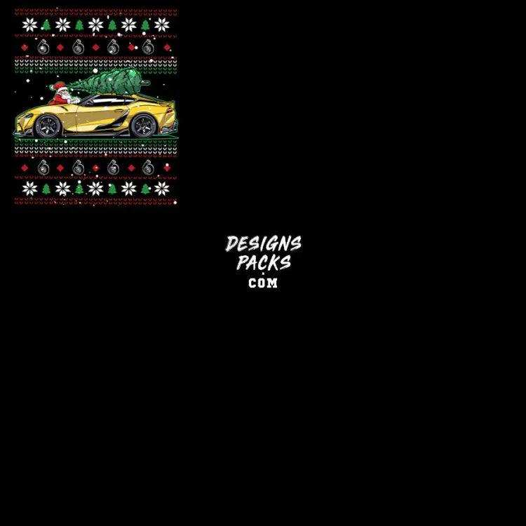 6 Ugly Santa Christmas Cars Designs Bundle Png