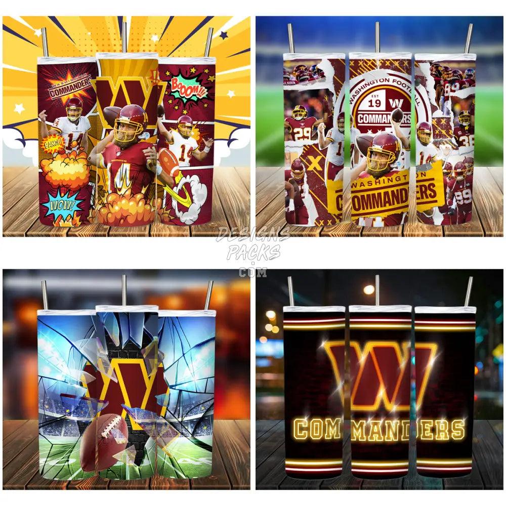 6 Washington Commanders Football Tumbler Wrap Bundle Jpg