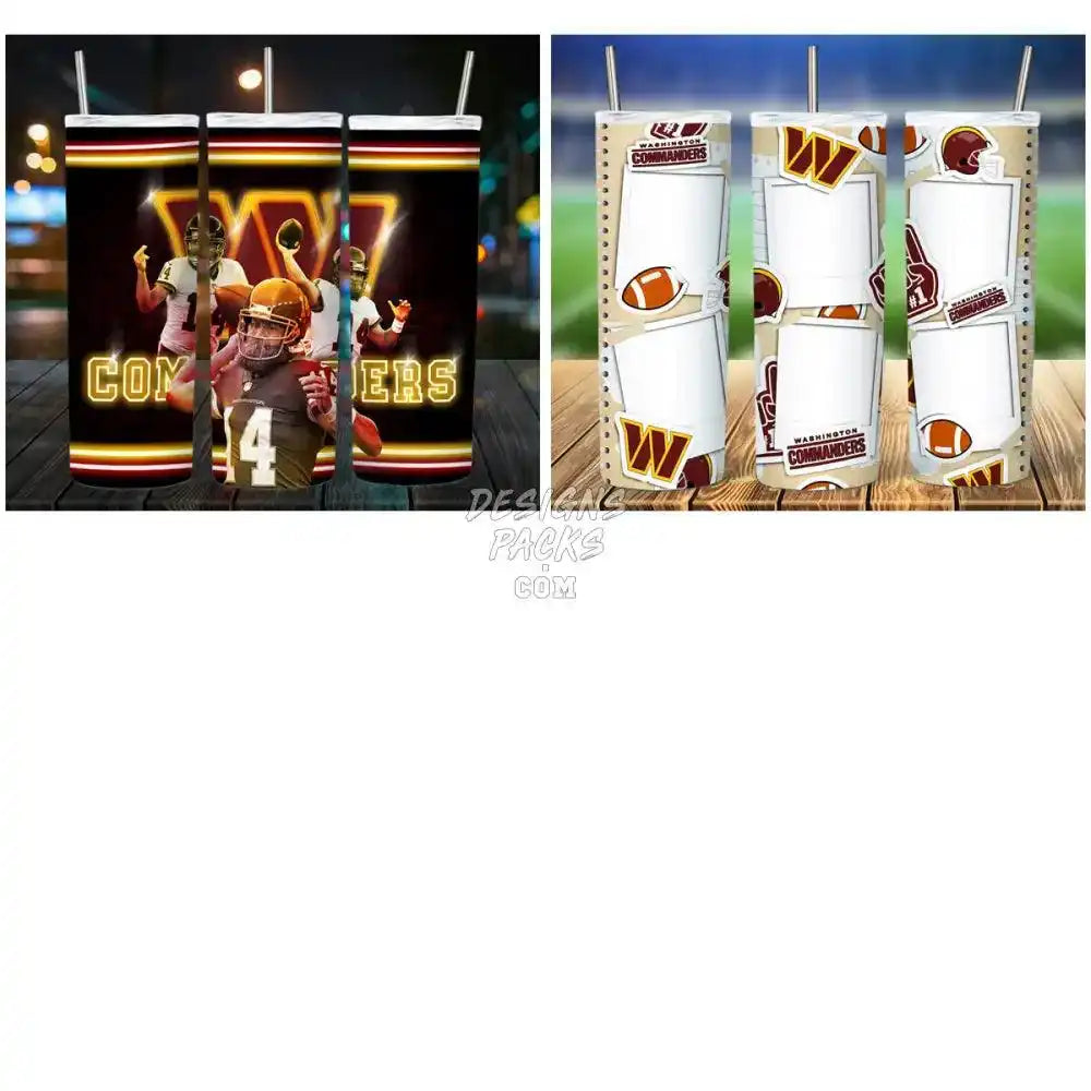 6 Washington Commanders Football Tumbler Wrap Bundle Jpg