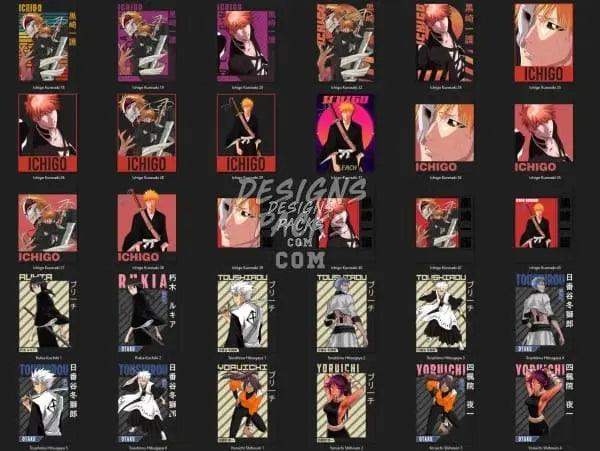 60 Bleach V2 Anime Designs Bundle PNG designspacks