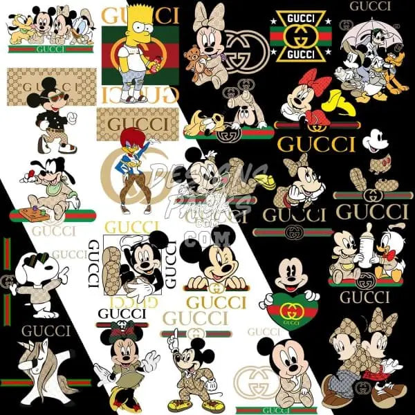 60 Cartoon Luxury Brand Designs Bundle PNG