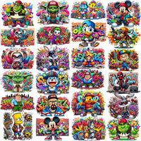 Load image into Gallery viewer, 60 Cartoons Graffiti Wall Designs Bundle PNG
