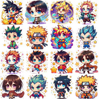 Load image into Gallery viewer, 60 Chibi Cute Anime Heroes Designs Bundle PNG
