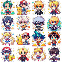Load image into Gallery viewer, 60 Chibi Cute Anime Heroes Designs Bundle PNG
