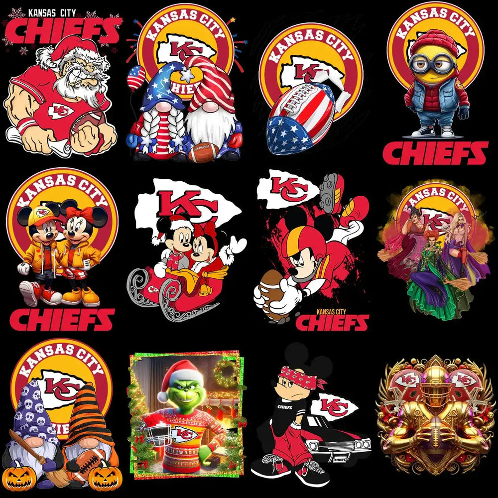 60 Chiefs Kansas Super Bowl 2025 Football Designs Bundle PNG