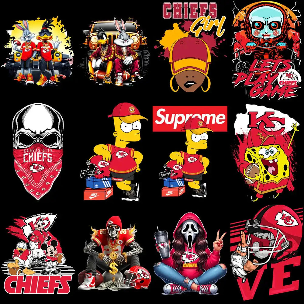 60 Chiefs Kansas Super Bowl 2025 Football Designs Bundle PNG