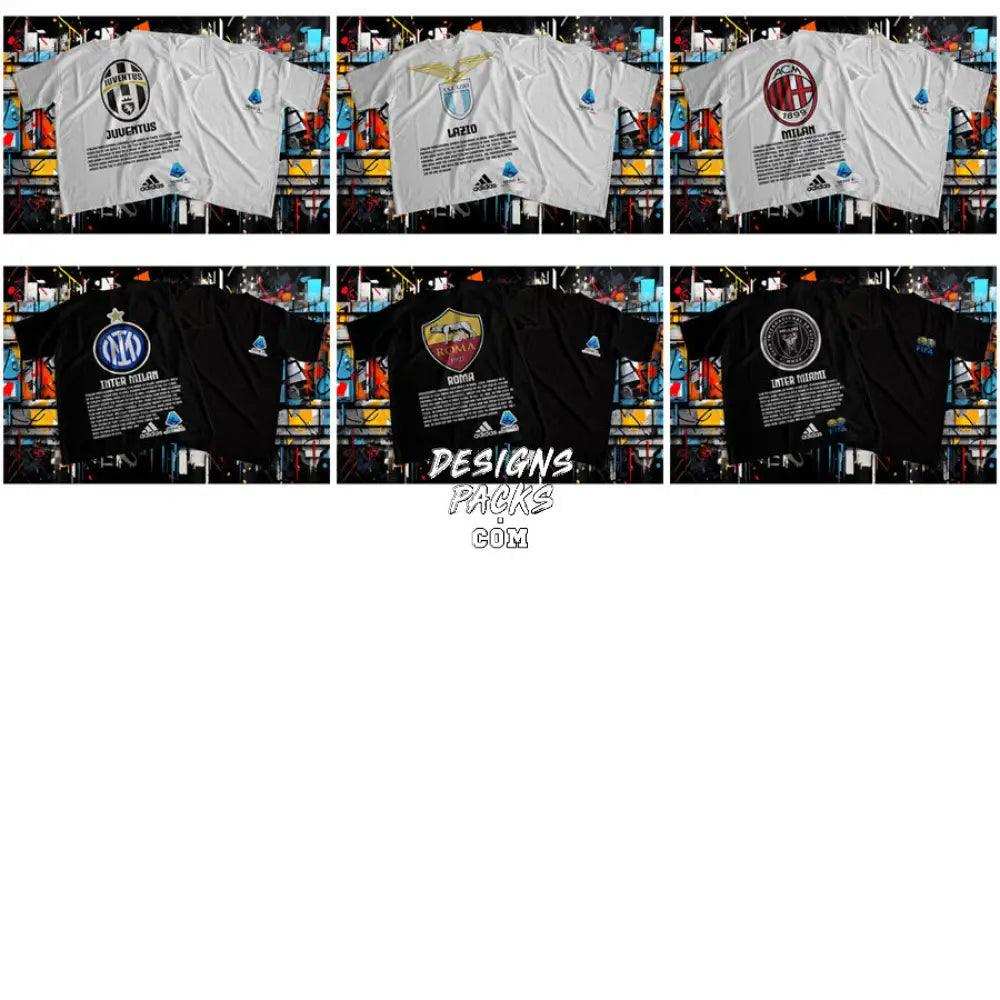 60 Football Soccer Streetwear Brand Teams Designs Bundle Png + Psd